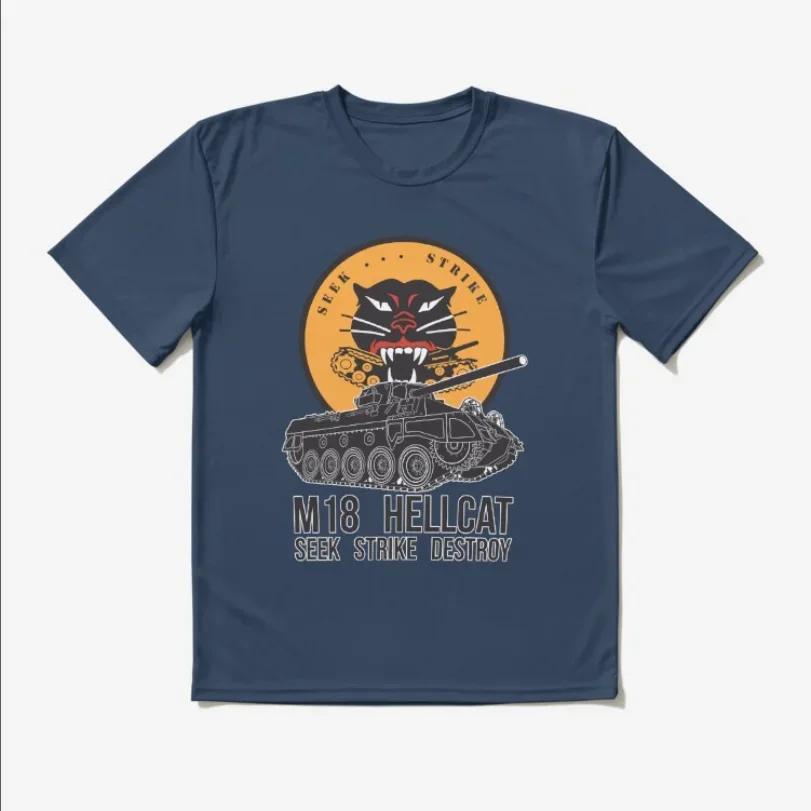 Фото Футболка Seek Strike Destroy M18 Hellcat Another Tower, 100% хлопок, с круглым вырезом, летняя повседневная мужская футболка с короткими рукавами, размер S-3XL №2