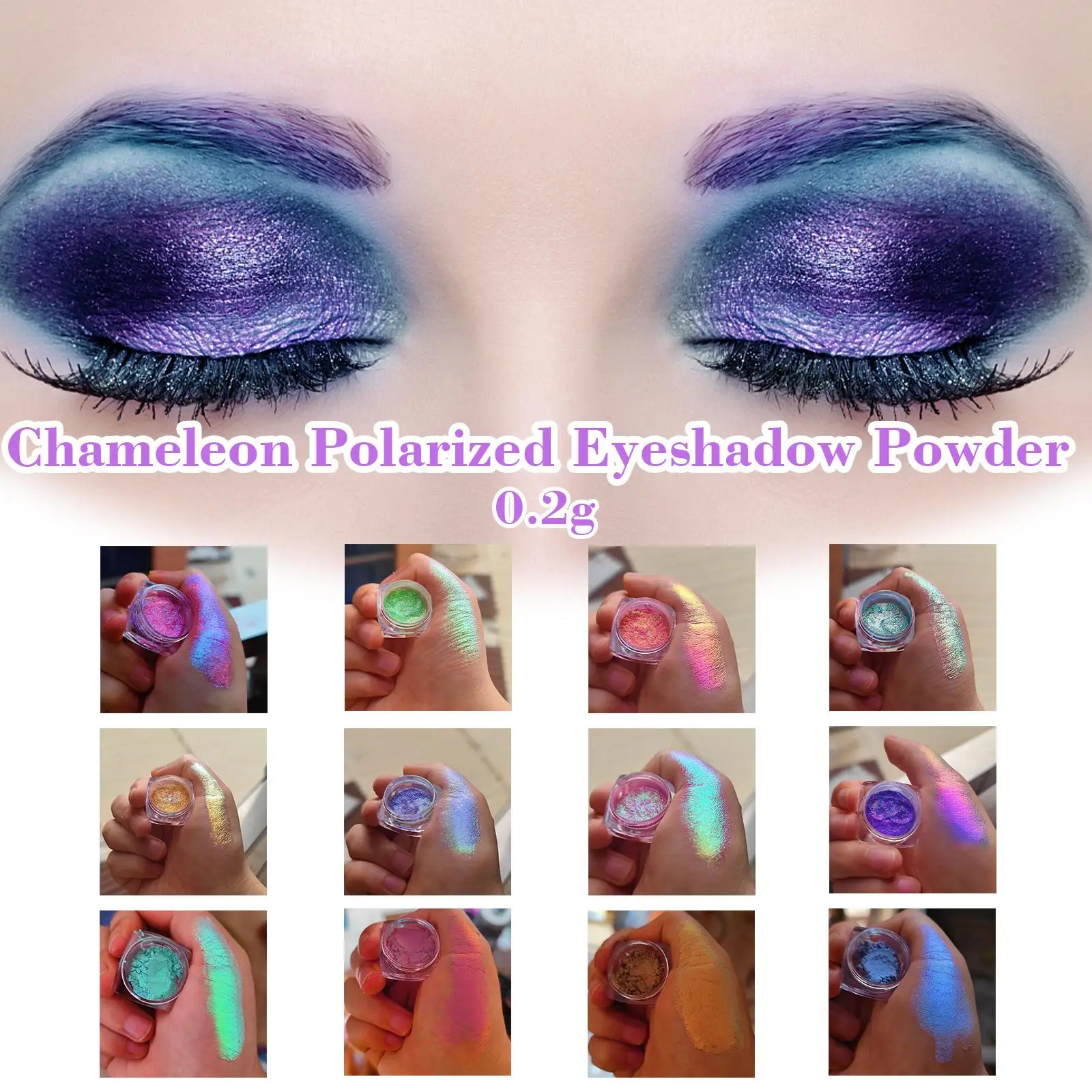 1 Box Multichrome Chameleon Powder Nail Glitter Aurora Rubing Rainbow Eyeshadow Iridescent Nail Powder Dust Pigment Neon S9V4