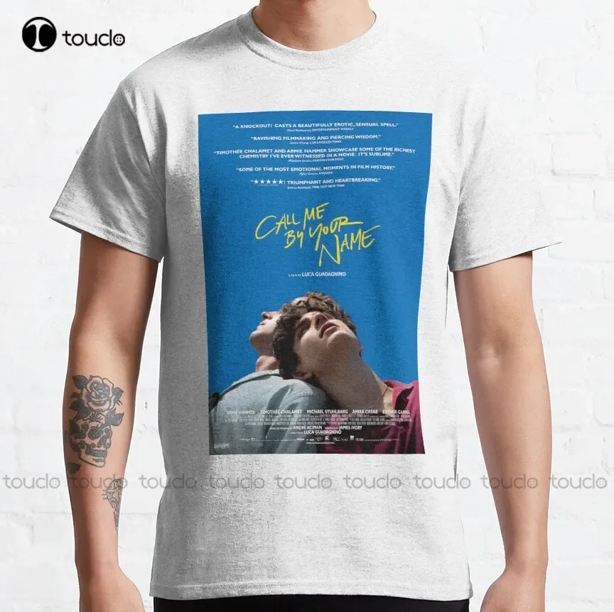 Классическая футболка Call Me By Your Name Film Poster Timothée Chalamet Armie Hammer, рубашки с котами, забавная художественная уличная футболка с героями мультфильмов
