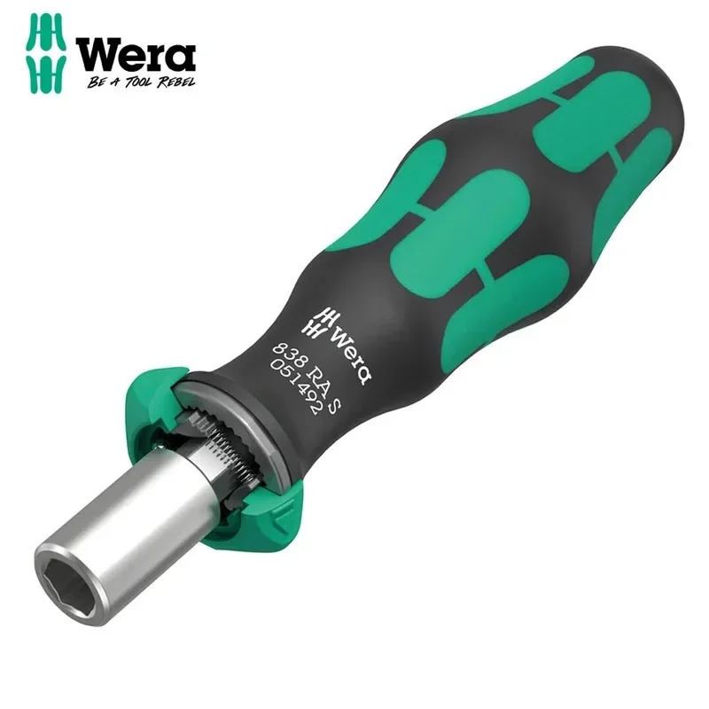 WERA 838 RA S Ручка для крепления бит 1/4 дюйма с храповым механизмом Магнитный фитинг Ручка отвертки с храповым механизмом 05051492001