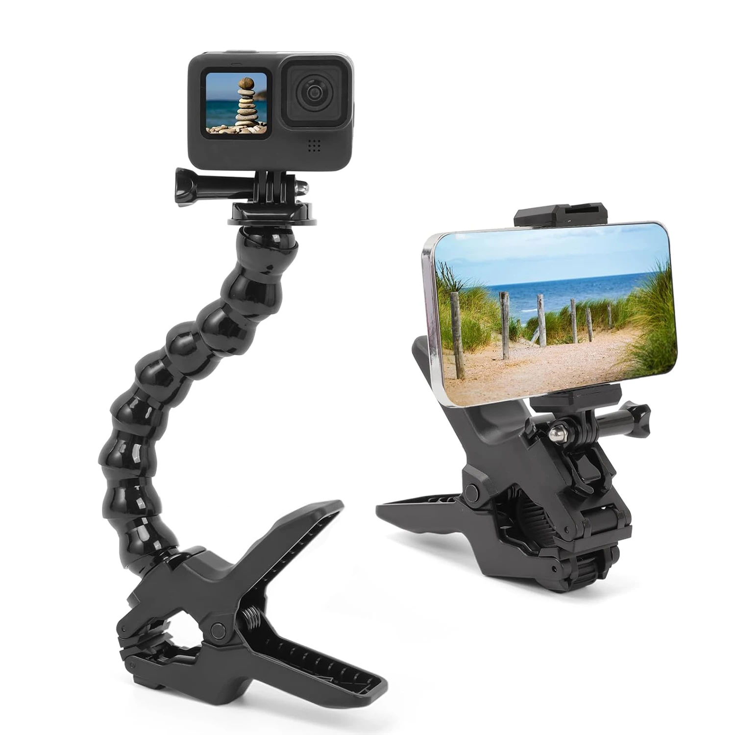 Гибкий зажим Jaws Mount для GoPro Hero 13 12 11 10 9 8 7 6 5 4 Session для SJCAM Instra 360 DJI Osmo 5 4 Pocket 3