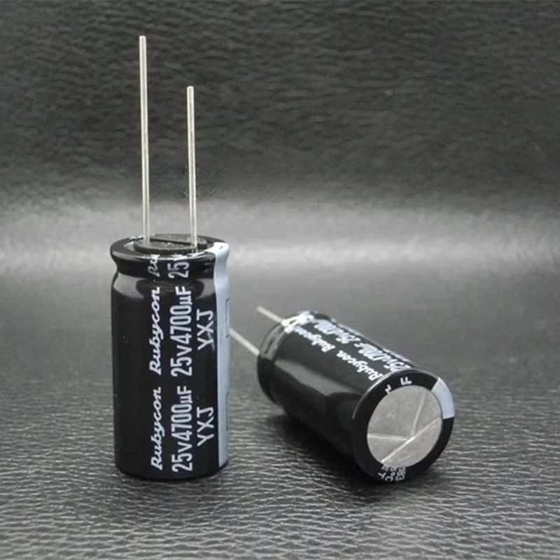 Фото (2 шт.) Rubycon 25v4700uF алюминиевый электролитический YXJ, высокочастотный, длительный срок службы, 16*31,5 мм, 4700 мкФ, 25 В, фиксированный конденсатор с сквозным отверстием №4