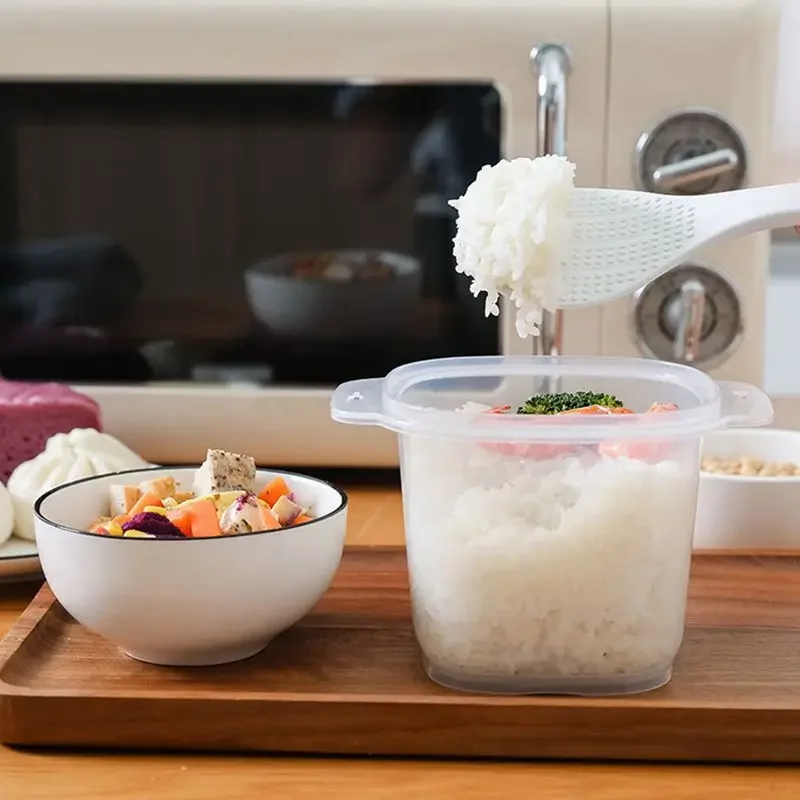 Микроволновая печь Рисоварка 700 мл Multifungsi Steamer Sup Panas Memasak Bento Kotak Makan Siang Makanan Kelas PP Dapur Alat Uap