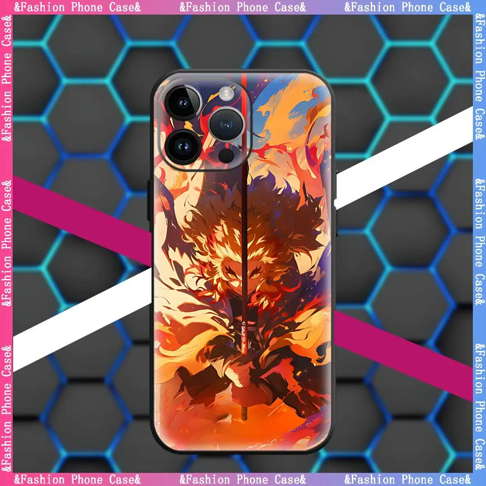 Фото Kimetsu No Yaiba Kyojuro Rengoku Чехол для телефона AG Acrylic Soft care для iPhone 17 air 16 e 15 14 13 12 11 Plus Mini Pro Max №5