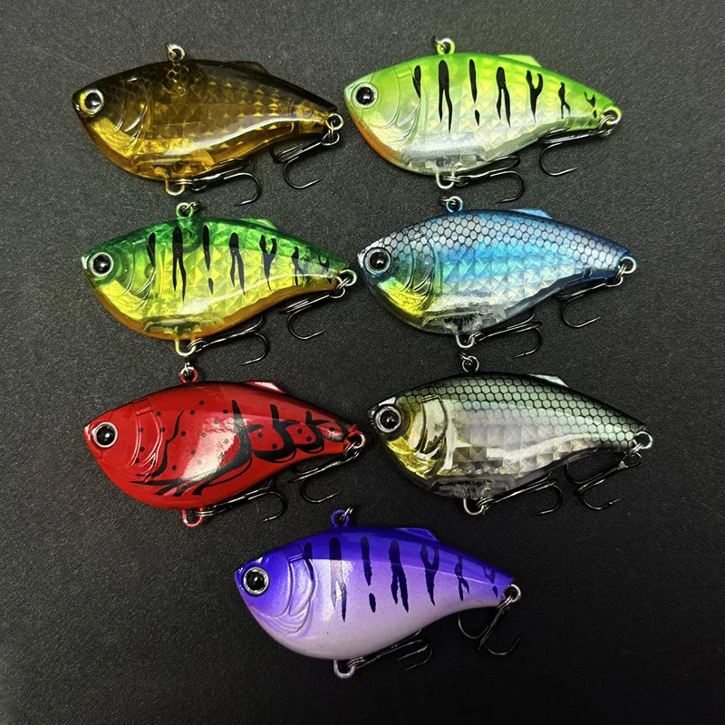 Фото 7 шт. 6 см 14,7 г 3DR Vibe Crankbait Vibration Длинная тонущая рыболовная приманка VIB Зимняя рыбалка без губ Жесткая приманка для щуки и окуня №4