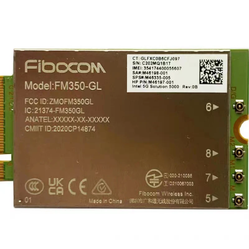 Оригинальный модуль Fibocom FM350-GL многомодовый модуль 5G LTE WCDMA с низким энергопотреблением Модуль 5G LTE FM350-GL