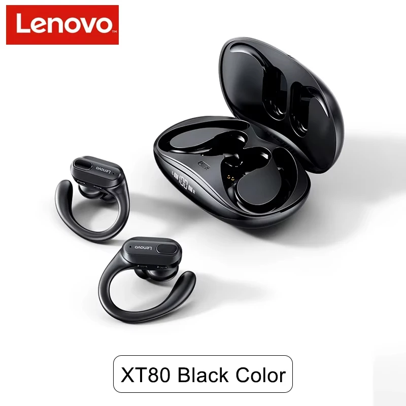 Lenovo XT80 Новые TWS Беспроводные Bluetooth V5.3 Наушники Игровые и музыкальные гарнитуры с низкой задержкой Спортивные подвесные наушники