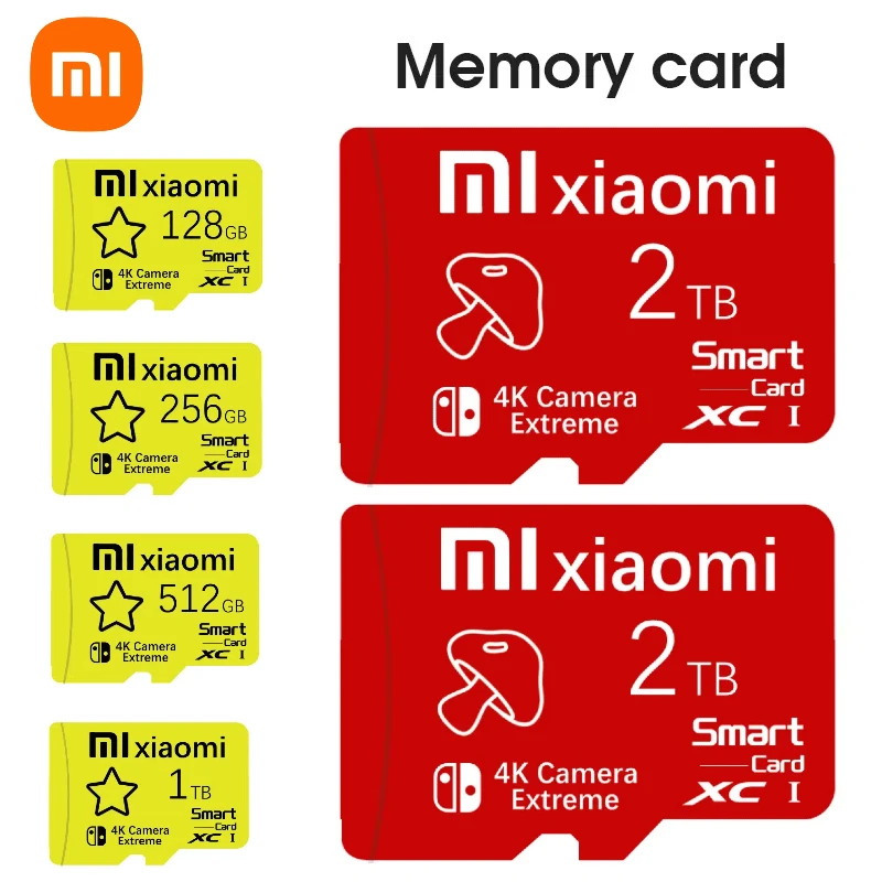 Карта памяти Xiaomi 128 ГБ 2 ТБ 64 ГБ 512 ГБ 256 ГБ U3 C10 Mini SD/TF Cartão De Memória для телефонов Nintendo Switch Игры Камера 4K TV