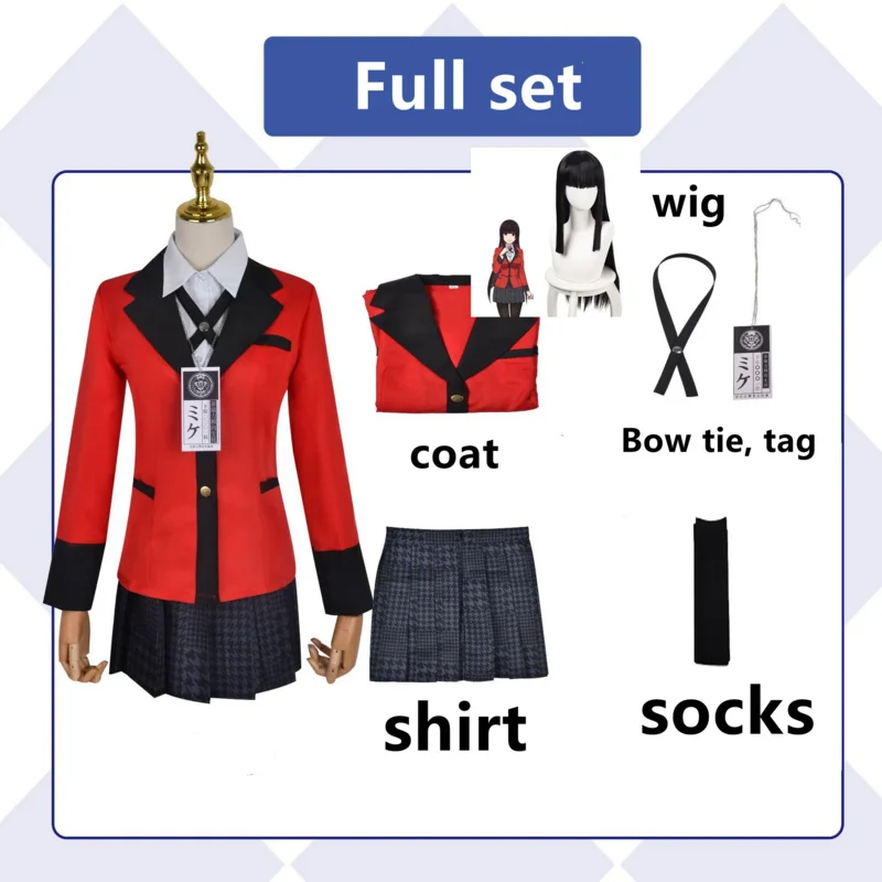 Фото Disfraces de Anime Kakegurui Jabami Yumeko, pelucas de jugador compulsive, disfraces de fiesta de Halloween para mujer №5
