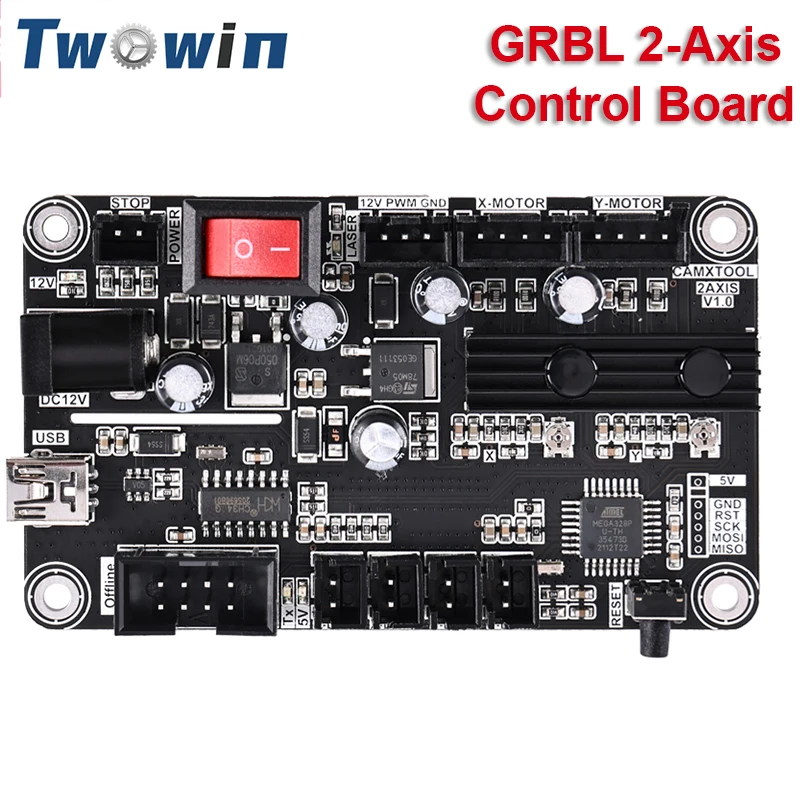 TWOWIN GRBL 2-осевая плата управления USB-порт управления гравировальным станком с ЧПУ Плата управления лазерным гравером для лазерного станка 6550 Оборудование и аксессуары для обработки металлов