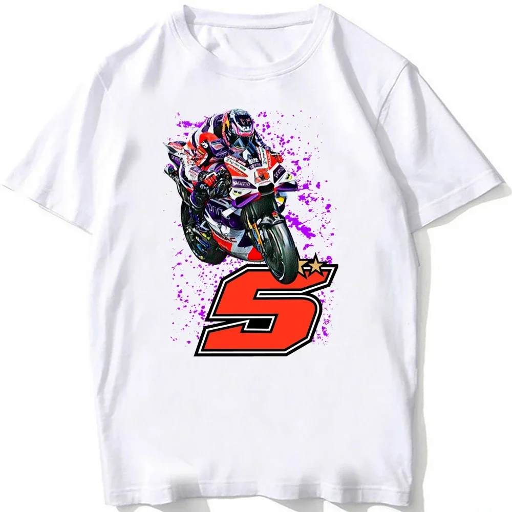 Фото Johann Zarco 5, Франция GP Race Legend, футболка, новая летняя мужская футболка с коротким рукавом в стиле хип-хоп, спортивные повседневные футболки для мальчиков, мужские мотоциклетные белые топы №3