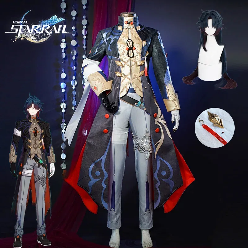 DY2025Honkai Star Rail Blade Косплей Костюм Парик Униформа Серьги Stellaron Hunters Astral Express Хэллоуин Вечеринка Женский Наряд