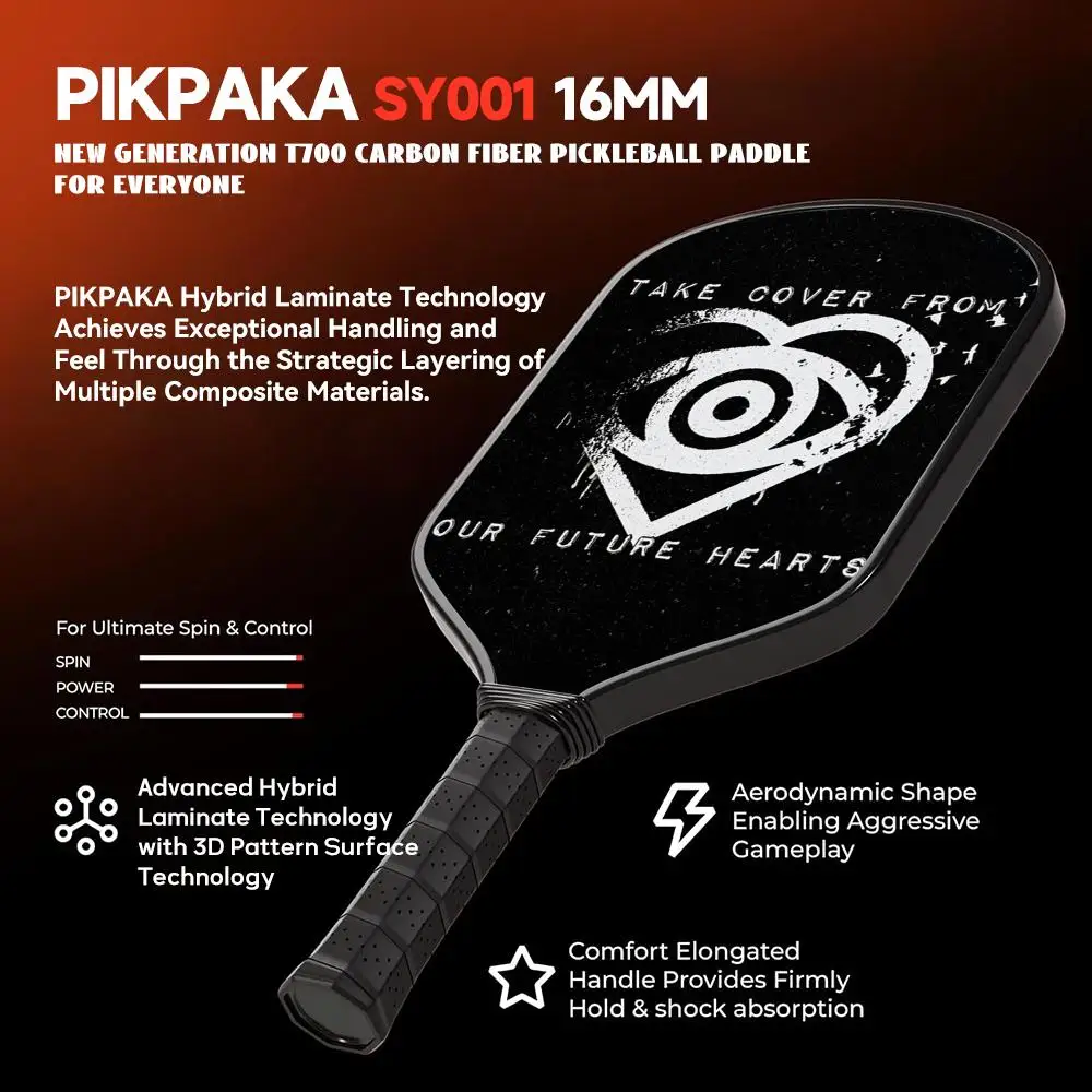 Фото Набор весла Pickleball, одобренная USAPA, легкая прочная ракетка из стекловолокна, 13 мм, сотовый сердечник для Power&Spin A_все время низкое №2