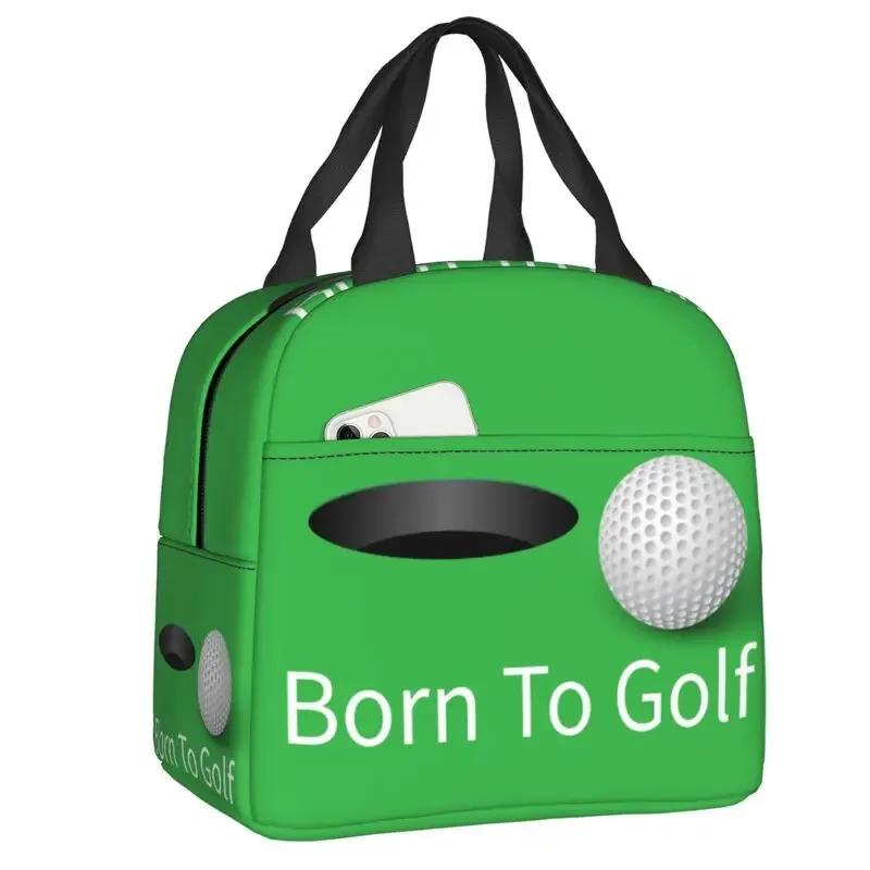 Сумка для ланча с мячиком Born To Golf, Женский термоохлаждающий изолированный контейнер, коробка для детей, школьная сумка-тоут для еды и пикника