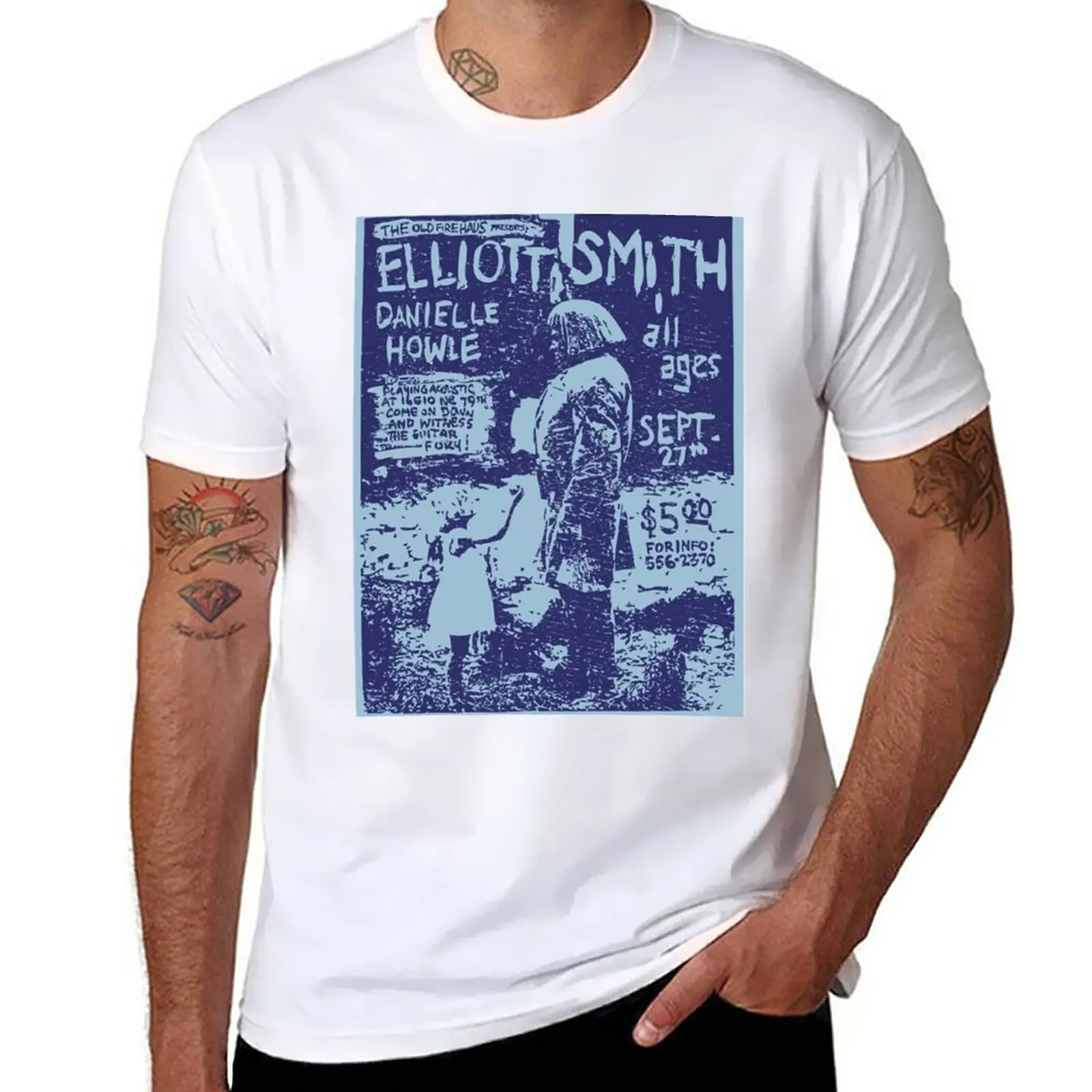 New Elliott Smith Live T-Shirt anime stuff anime shirt oversized graphic tee luxury clothes men