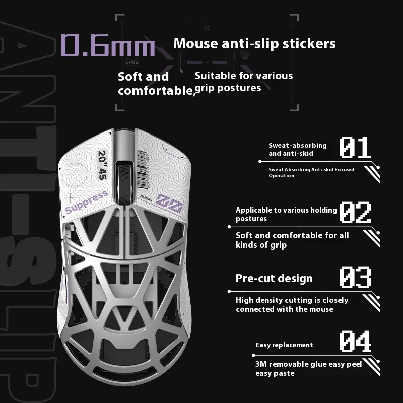 Фото Противоскользящая наклейка для мыши Wlmouse Beastx Max, впитывающая пот, износостойкая защитная лента, аксессуары для игровой мыши №2