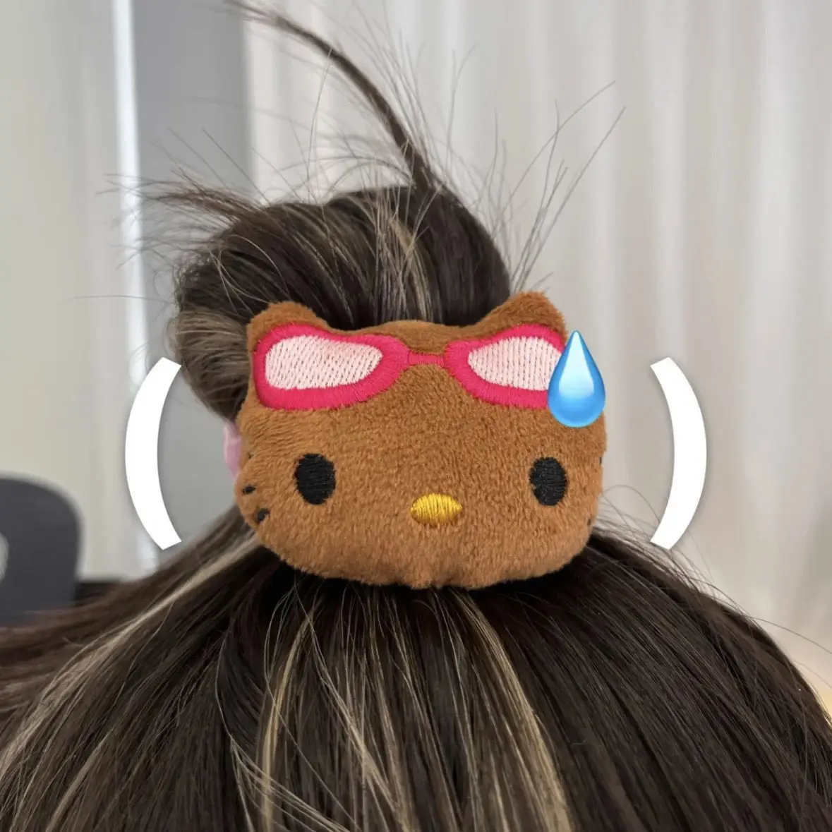 Фото Черная кожа Hellokitty Гавайская Милая Y2K девушки заколка для волос аниме путешествия праздничное украшение мультфильм Милая крутая фотография №2
