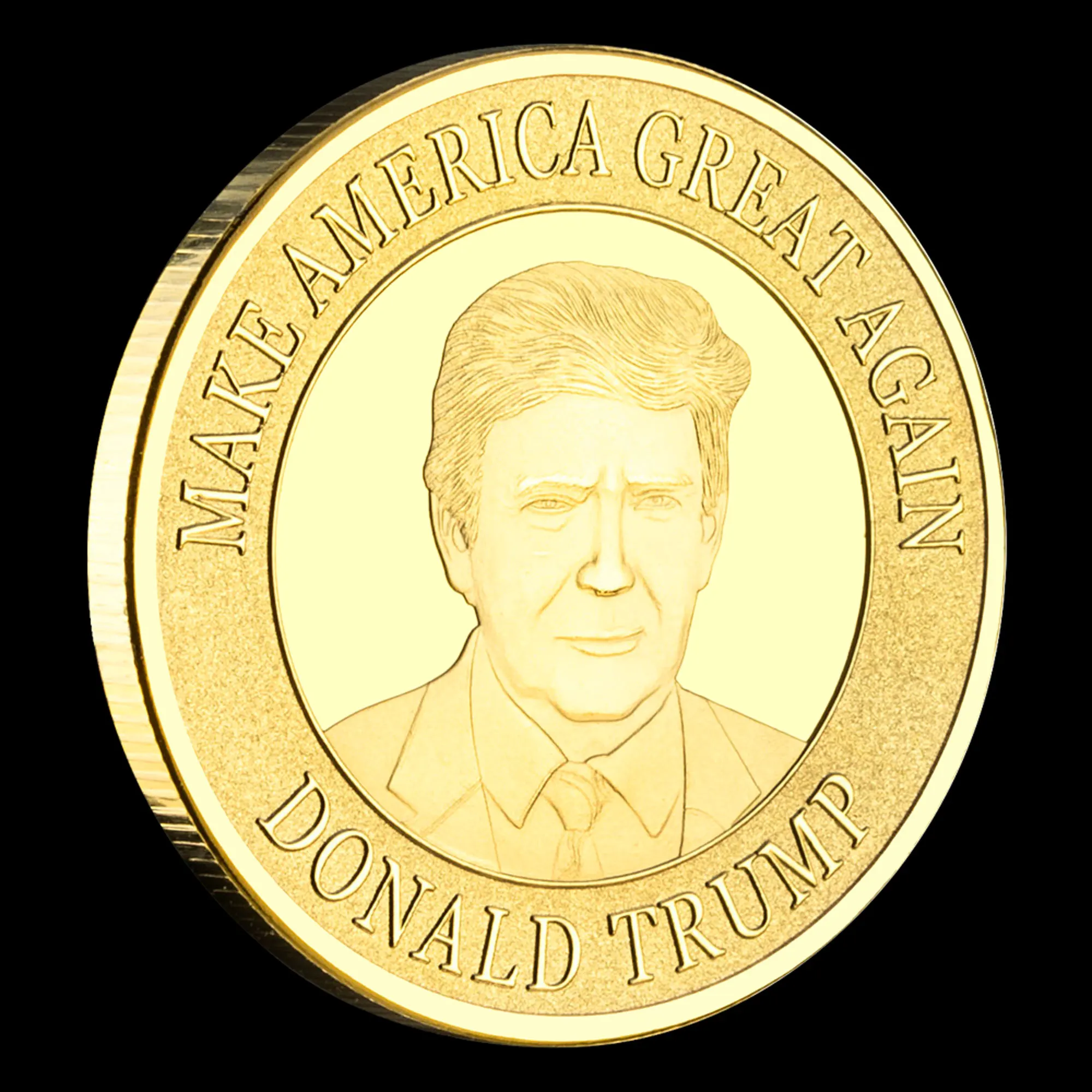 Фото Сувенирная монета God Bless America снова великим Америки, 2024, президент США Дональда Трампа, позолоченные коллекционные монеты №3