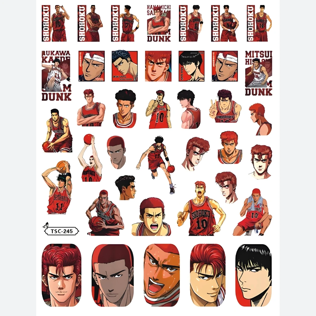 Фото TSC-440 SLAM DUNK Sakuragi Hanamichi 3D наклейки для дизайна ногтей для DIY модные ногти №2