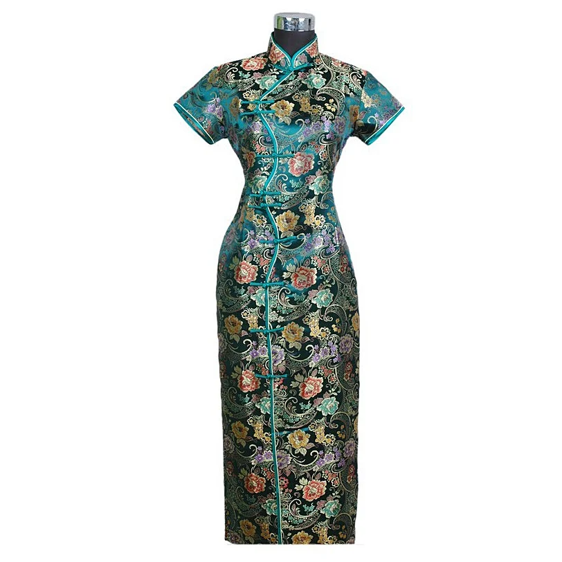 Фото Китайское традиционное женское длинное платье Qipao Cheong-sam, свадебное вечернее платье, размер S M L XL XXL XXXL C0001 №4