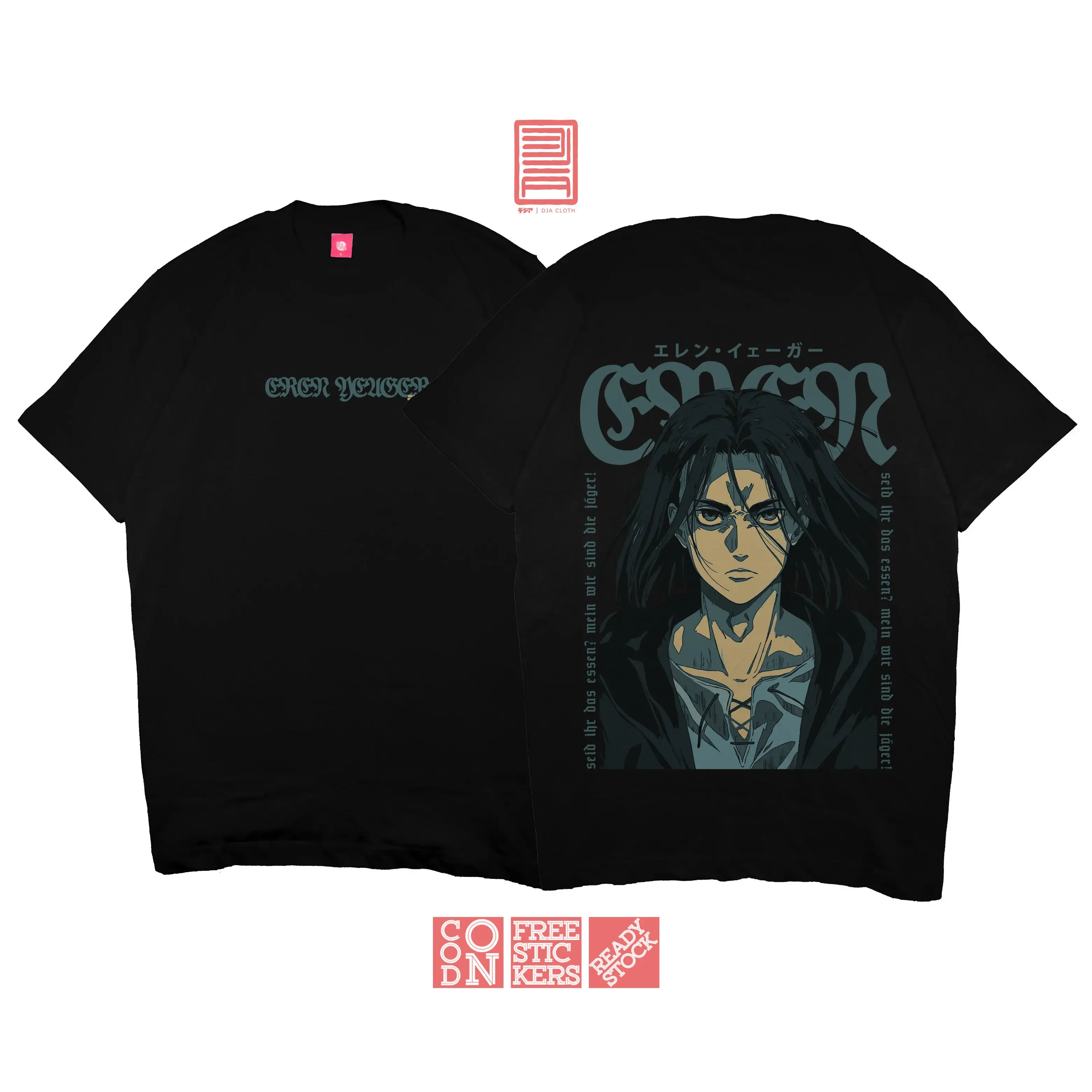 Kaos EREN YEAGER FINAL SEASON ATTACK ON TITAN BAJU JEPANG ANIME MANGA Футболка DJA CLOTH