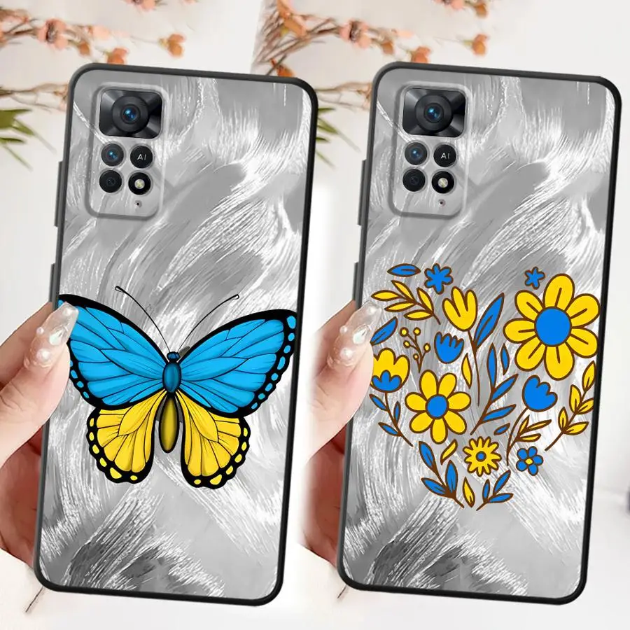 Чехол с бабочкой и цветком для Xiaomi Redmi Note 12S 10 9 8 Pro 9s 11 13 12 Pro Plus 11S 10S Мягкий чехол для телефона на задней панели