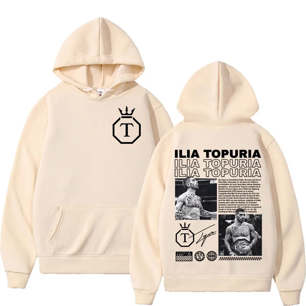 Фото Ограниченная серия El Matador Ilia Topuria Merch толстовки для мужчин и женщин, хлопковые повседневные толстовки высокого качества, модные пуловеры больших размеров в стиле ретро №5