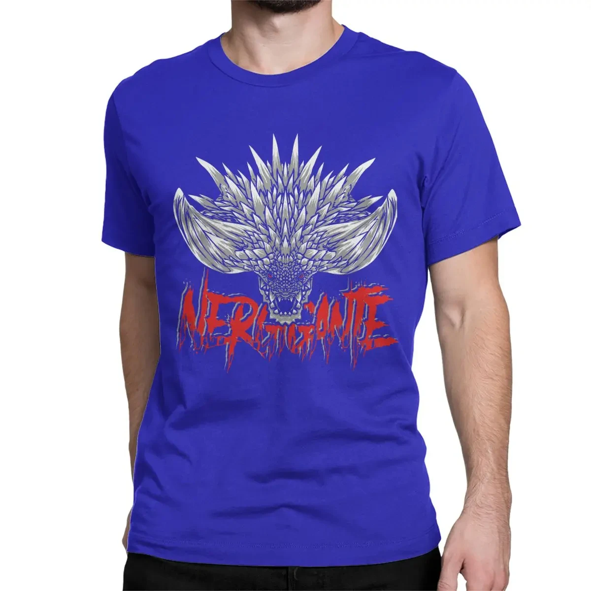 Фото Мужские и женские футболки Nergigante Monster Hunter World Leisure, футболки из чистого хлопка с короткими рукавами, топы с круглым вырезом, летние №5