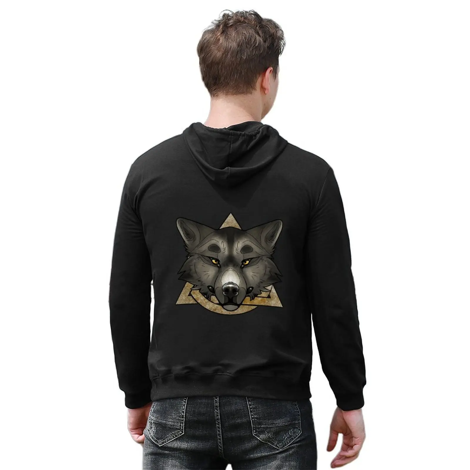 Толстовка с капюшоном Black Wolf Therian Pride, мужская одежда, мужское пальто, корейская одежда, мужская одежда, мужские толстовки (art.: 3920d22398011) - 3920d22398011