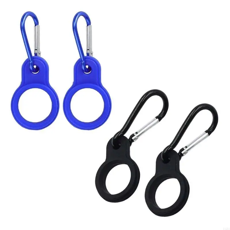 D5BA 4 PCS Пряжка для бутылки с водой с карабинером Clip Silicone Water Haterder для перевозчика для отдыха в кемпинге