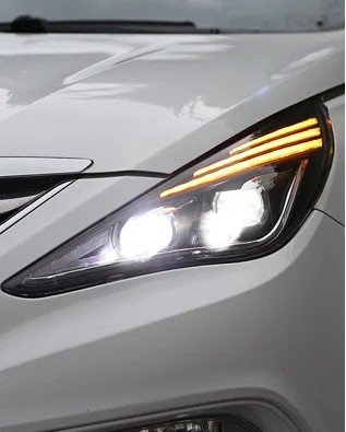 Фото Новое поступление светодиодных фар для Sonata YF Sonata I45 Angel Eyes, светодиодные фары 2009-2014 года, тип для Hyundai №4