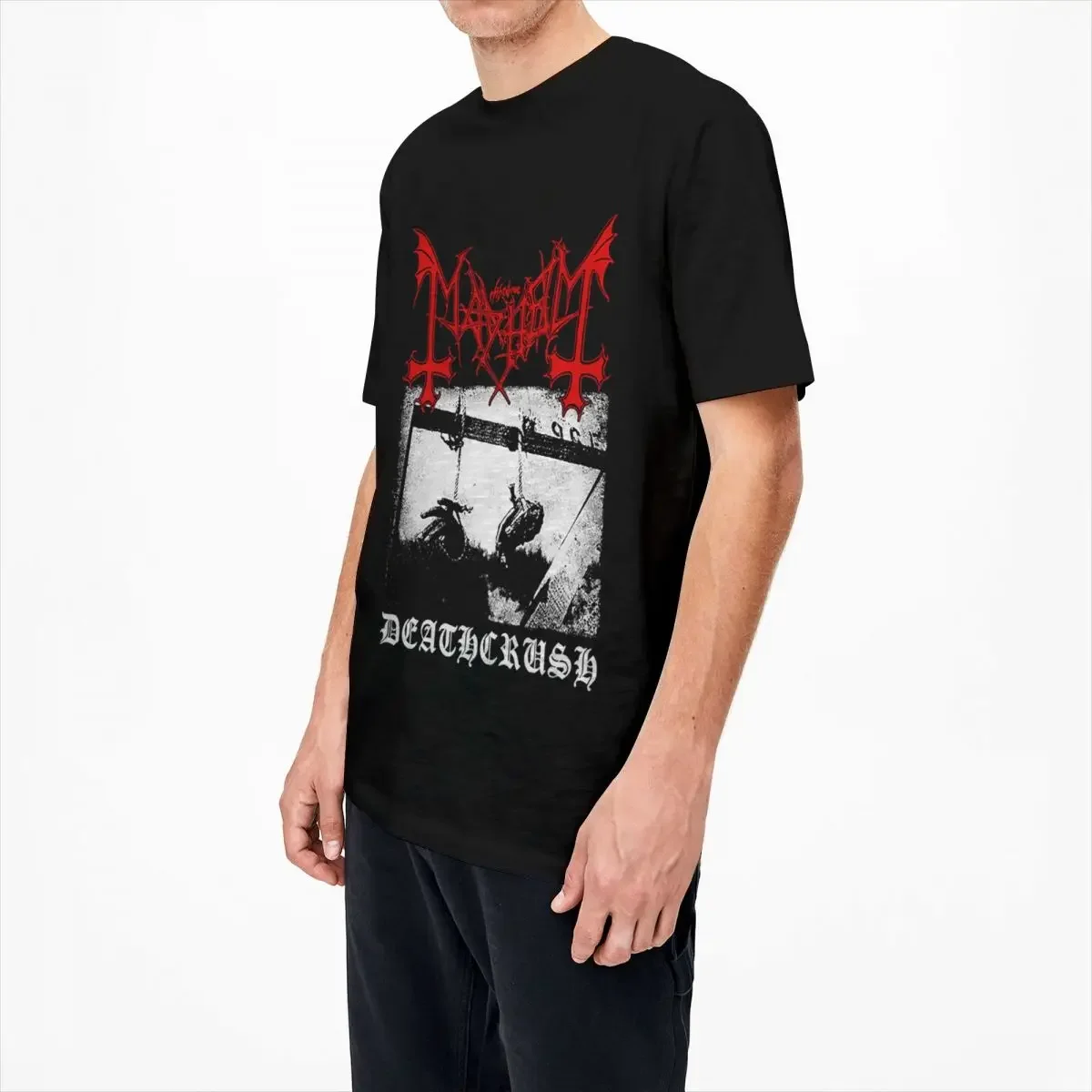 Фото Мужская и женская футболка Mayhem Deathcrush Euronymous Dead Varg, хлопковые футболки с короткими рукавами и круглым вырезом, футболка большого размера №5