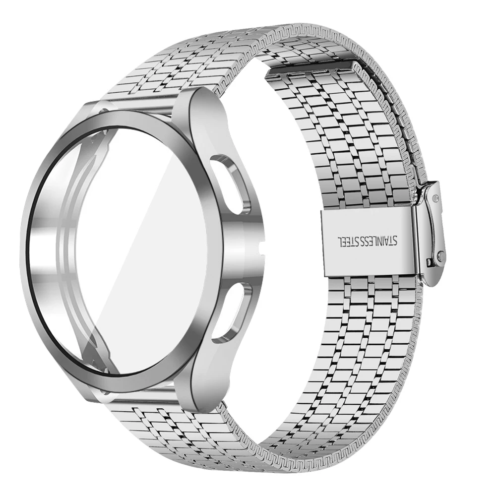 Ремешок и чехол для samsung galaxy watch 5 4 40 мм 44 мм 5pro 45 мм, мягкий бампер из ТПУ для часов 4, Классический защитный чехол из нержавеющей стали