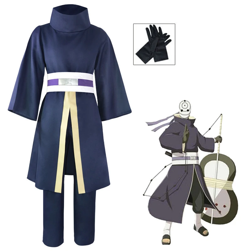 Фото Аниме Akatsuki Uchiha Obito косплей костюм ниндзя хэллоуивечерние сценическое шоу набор №1