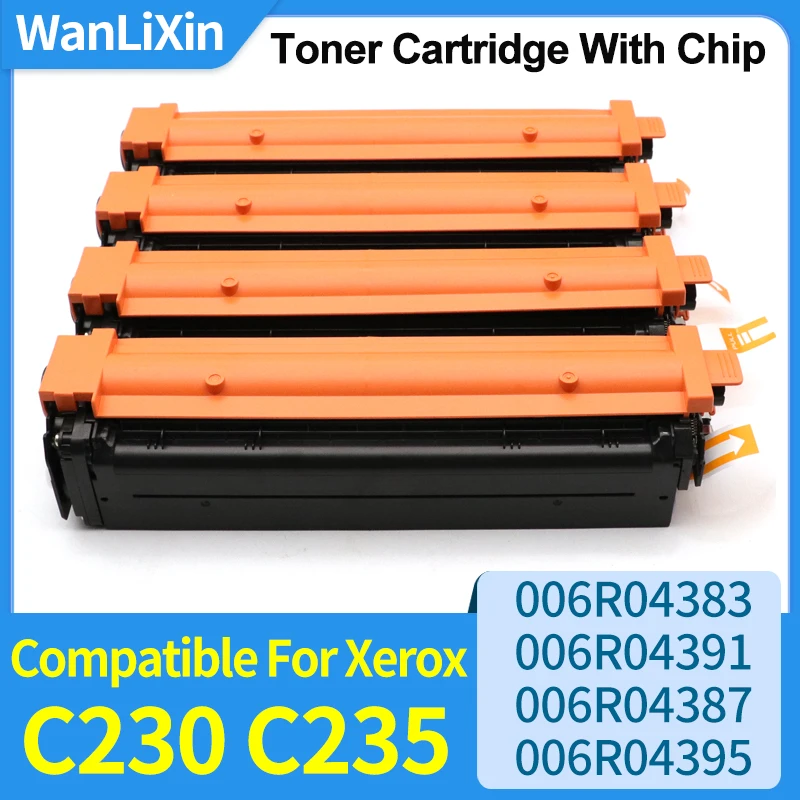 Новый совместимый картридж с тонером Xerox C230 C235 с чипом 006R04383 006R04391 006R04387 006R04395 Тонер-картридж для принтера