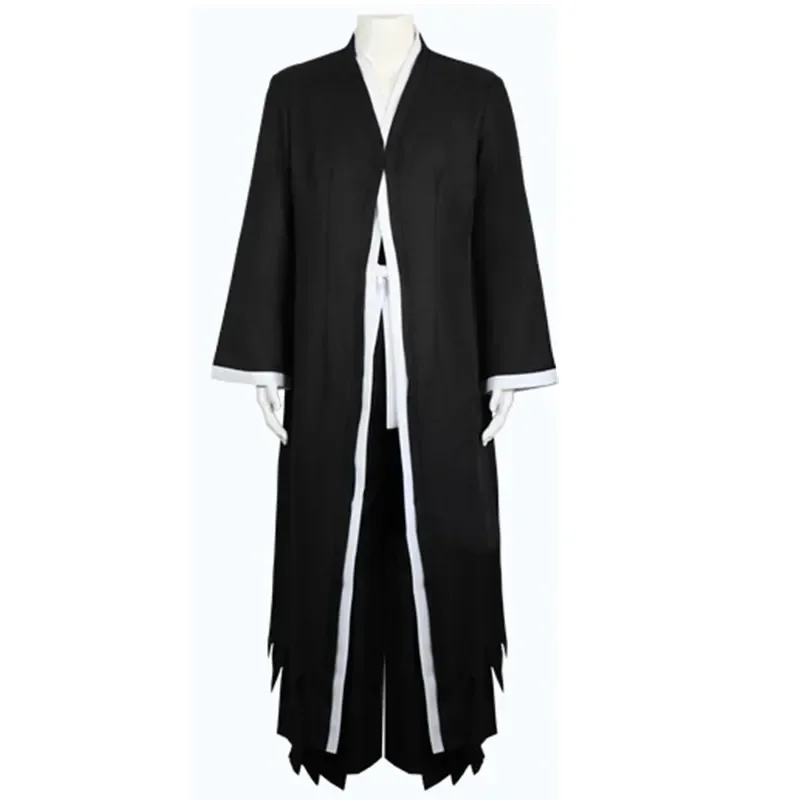 Фото Аниме Bleach Kurosaki Ichigo Косплей Костюм Кимоно Черный Плащ Брюки Униформа Хэллоуин Рождественская Одежда №4