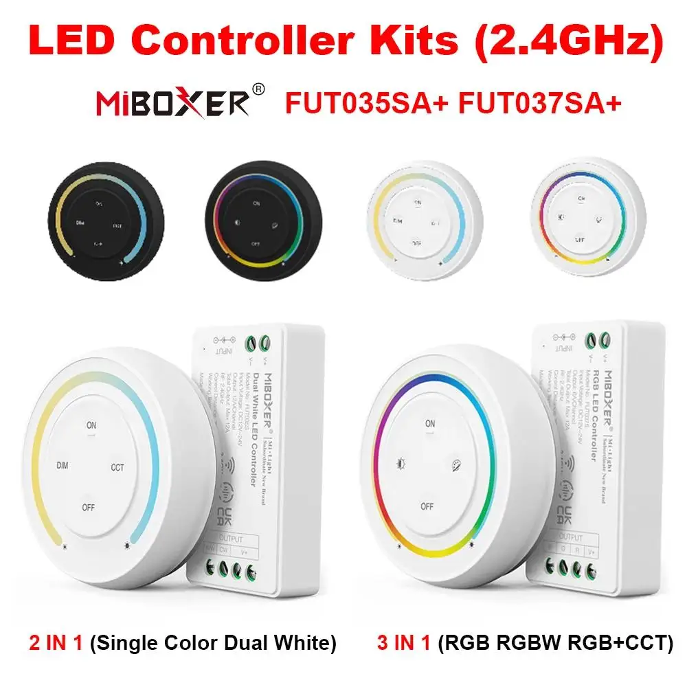 Miboxer светодиодный комплект контроллера FUT035SA, двойной белый одноцветный Fut037SA RGB RGBW RGBCCT 2,4G Sunrise пульт дистанционного управления радугой