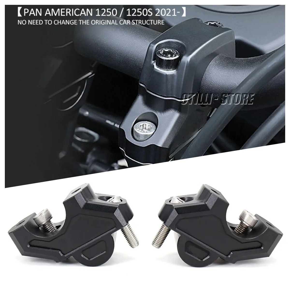 Для Pan America 1250 S PA1250 PA 1250S мотоциклетный алюминиевый руль с ЧПУ, 35 мм, стояки руля, черный зажим для увеличения