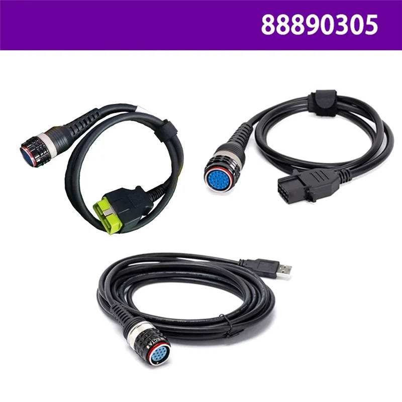Фото 1 комплект основной диагностический кабель OBD2 + USB-кабель + 8-контактный кабель для интерфейса Volvo Vocom, основный тестовый кабель, диагностические инструменты 88890304 №4