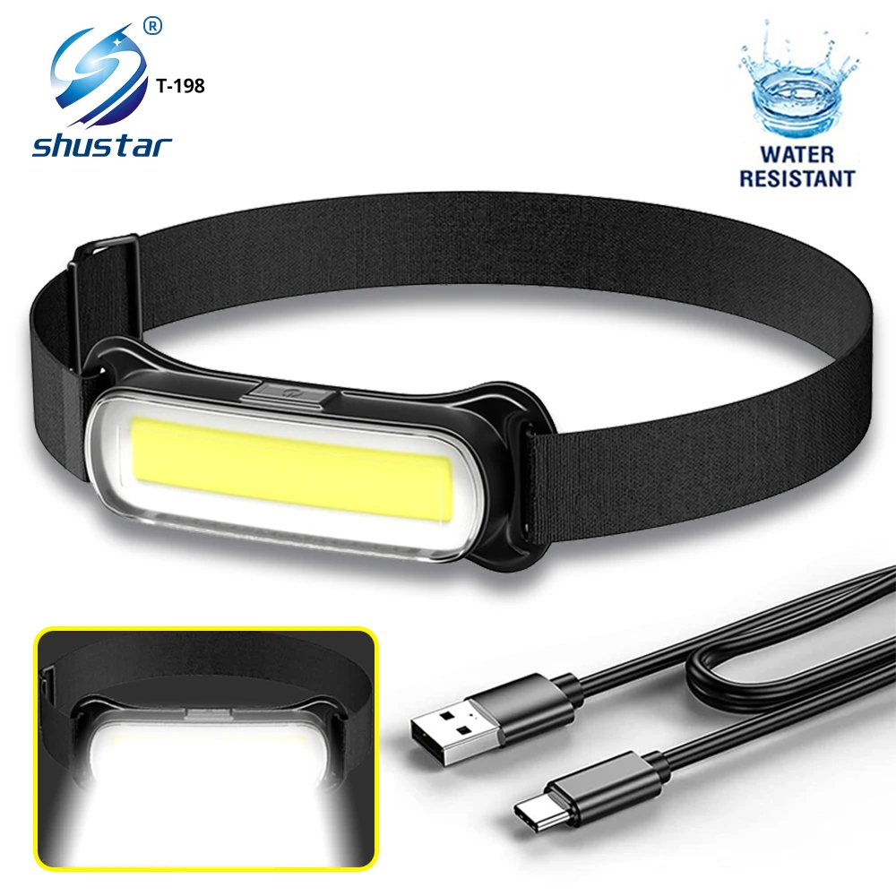 USB Перезаряжаемый светодиодный налобный фонарь, 3 режима, фонарь для рыбалки и кемпинга, водонепроницаемый мини-фонарь, портативный прожектор с монолитным блоком светодиодов, Головной фонарь