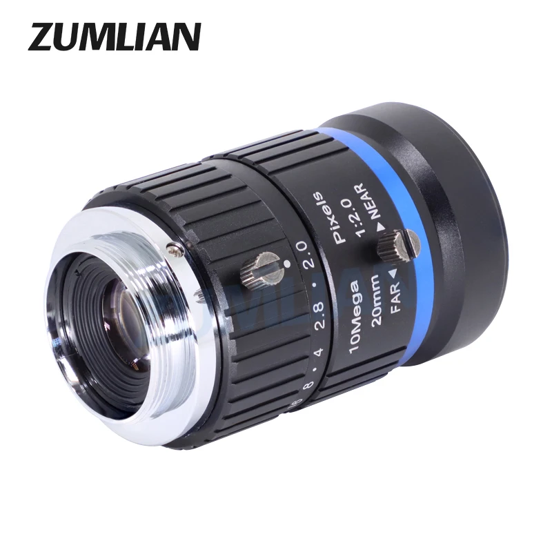 Фото ZUMLIAN объектив 20 мм, 10 МП, низкие искажения, 1 дюйм, C-Mount, FA F2.0, ручная диафрагма, камеры видеонаблюдения для машинного зрения №5