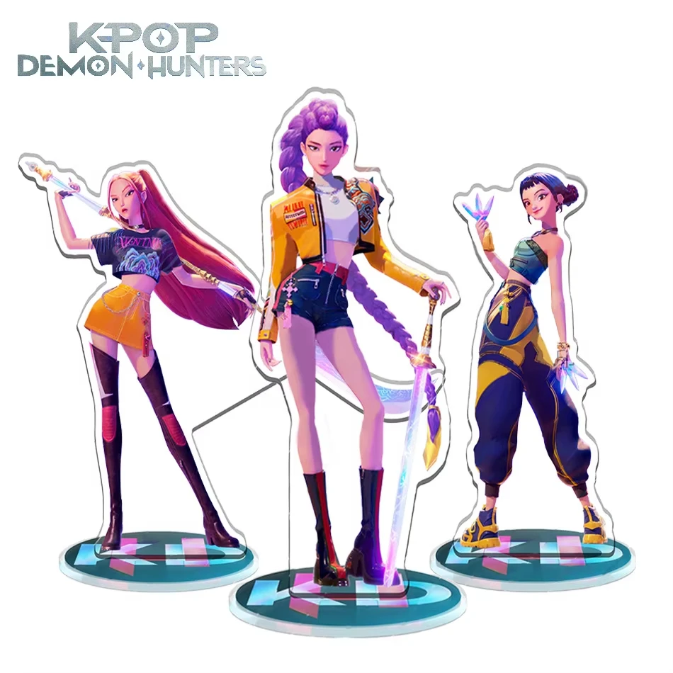 Фото K-Pop Demon Hunters, подставка для персонажей, модель Group Hunters Rumi Ejia Audrey, фигурка, акриловая подставка, аниме-декор, подарок для девочки №2