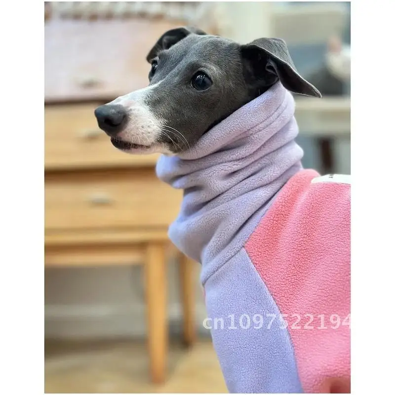 Фото Одежда для собак Greyhound Italian Whippet Lurcher Galgo, флисовая пижама, комбинезон Jammies, теплое пальто с высоким воротником, собака №4