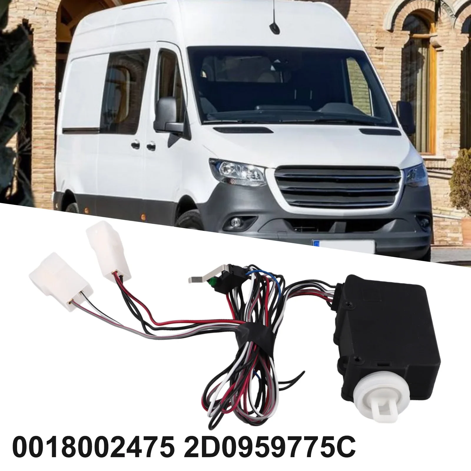 Привод центрального замка двери для Mercedes Sprinter 96-06, Vito W638, LT 97-06, OE 0018002475, 2D0959775C, черный ABS, замена