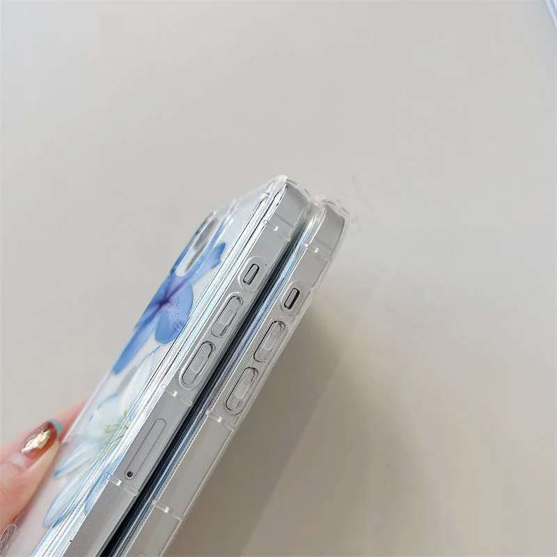 Фото Мягкий силиконовый чехол для iPhone 16 Fundas iPhone 17 Air 16 Pro Max 15 14 Plus 13 12 11 X XS XR 7 8 SE Capas TPU Flower Clear Cover №5