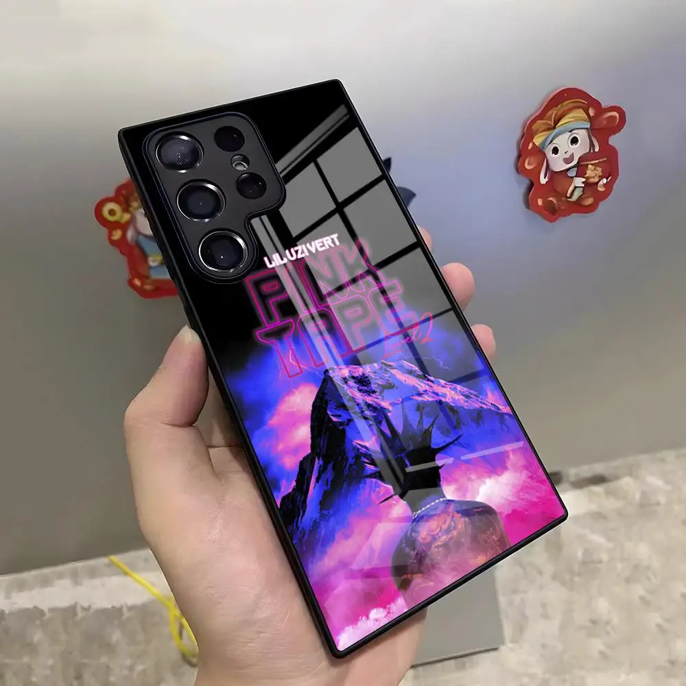 Фото Рэпер Lil Uzi Vert Pink Tape Чехол для телефона Samsung S25 Ultra S23 S22 S24 S20 Fe S21 Plus A54 A24 A53 A13 A16 Стеклянный чехол №5