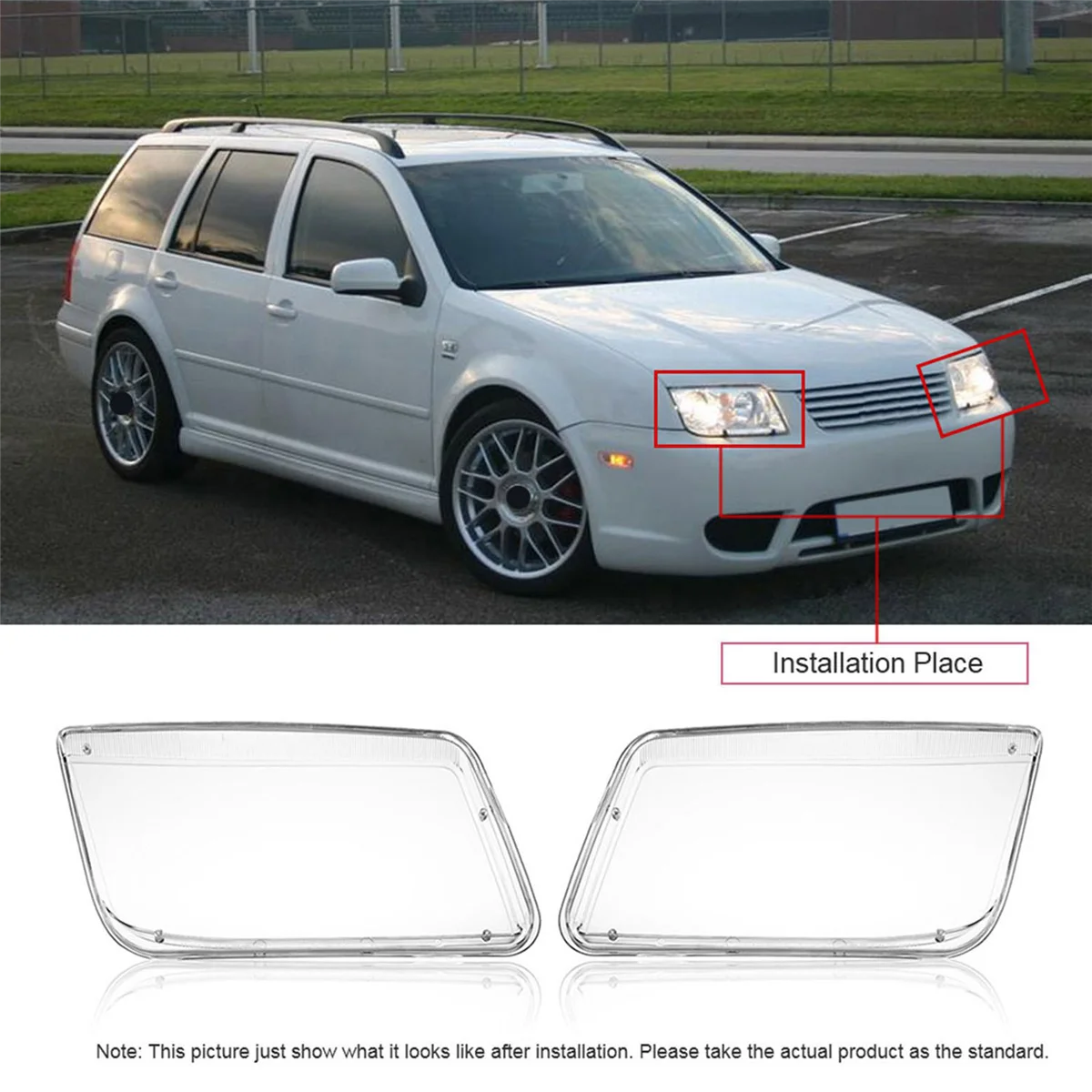 Фото 1 пара автомобильных фар, крышка объектива, абажур, абажур для Volkswagen VW MK4 Jetta Bora 1998-2004 гг. №2