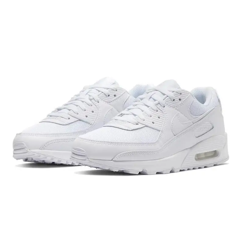 Фото Кроссовки Nike Air Max 90, тройные белые №3