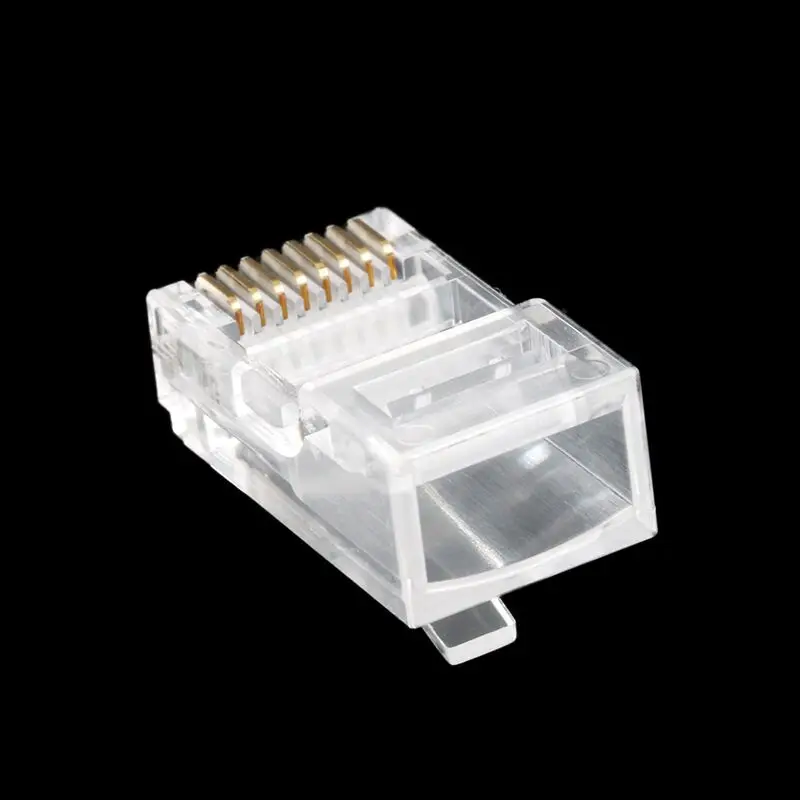 Фото Соединительный кабель Ethernet Cat5, сетевые кабели с золотым штекером, модуль с прозрачным покрытием, головки категории 5e №5