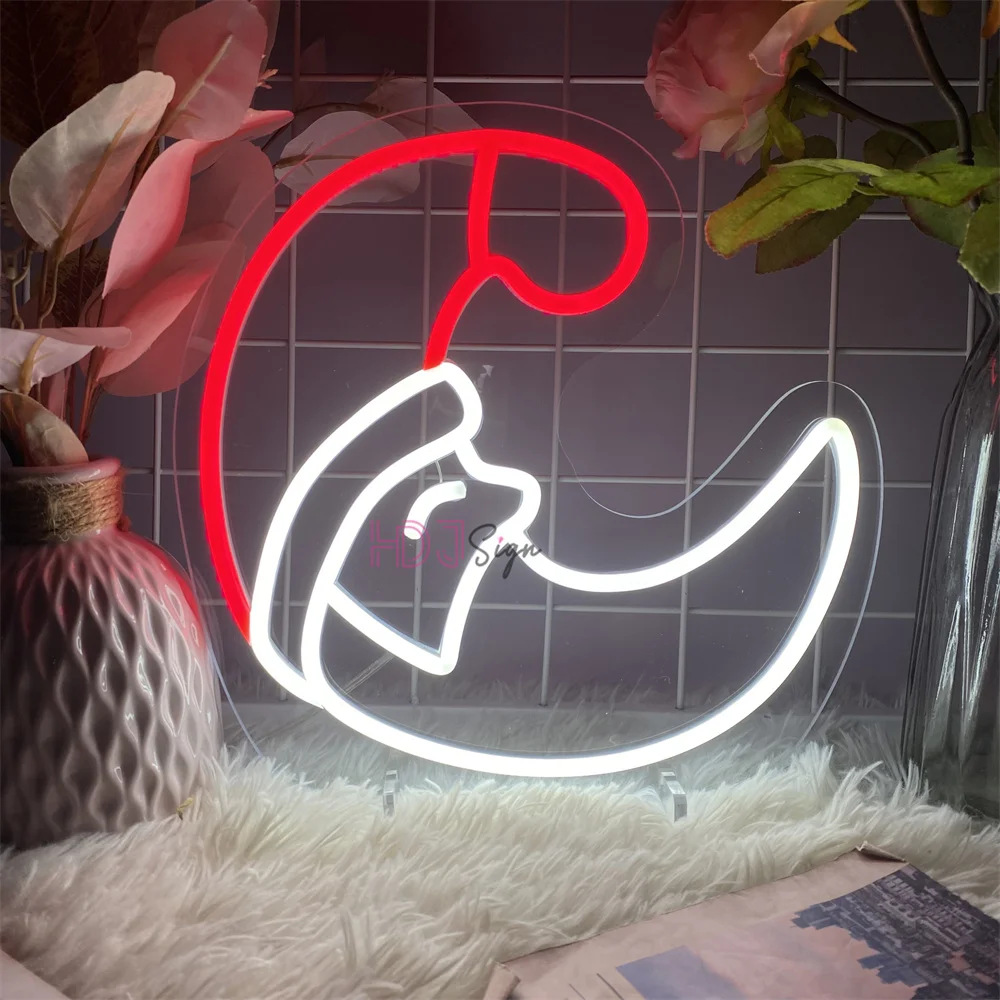 Неоновая светодиодная вывеска Moom Lights Sign Спальня Домашнее свадебное украшение Неоновые ночные огни USB Настенная художественная комната Вечеринка Свадебный декор Светильники